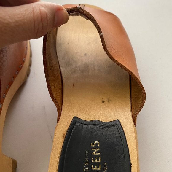 Swedish Hasbeens Ann Sandals Clogs Shoes Brown Tan - Picture 10 of 12